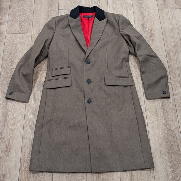 $1095 Mens rag & bone "Cambridge" Wool Blend Coat Gray LargeDescription - Picture 1 of 8